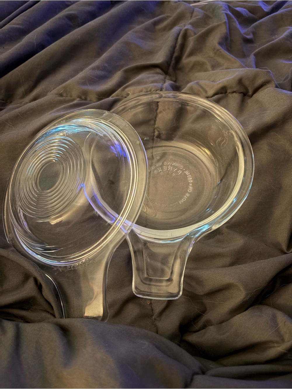 Clear Glass Microwave/Pie Serving Dishes with Handles